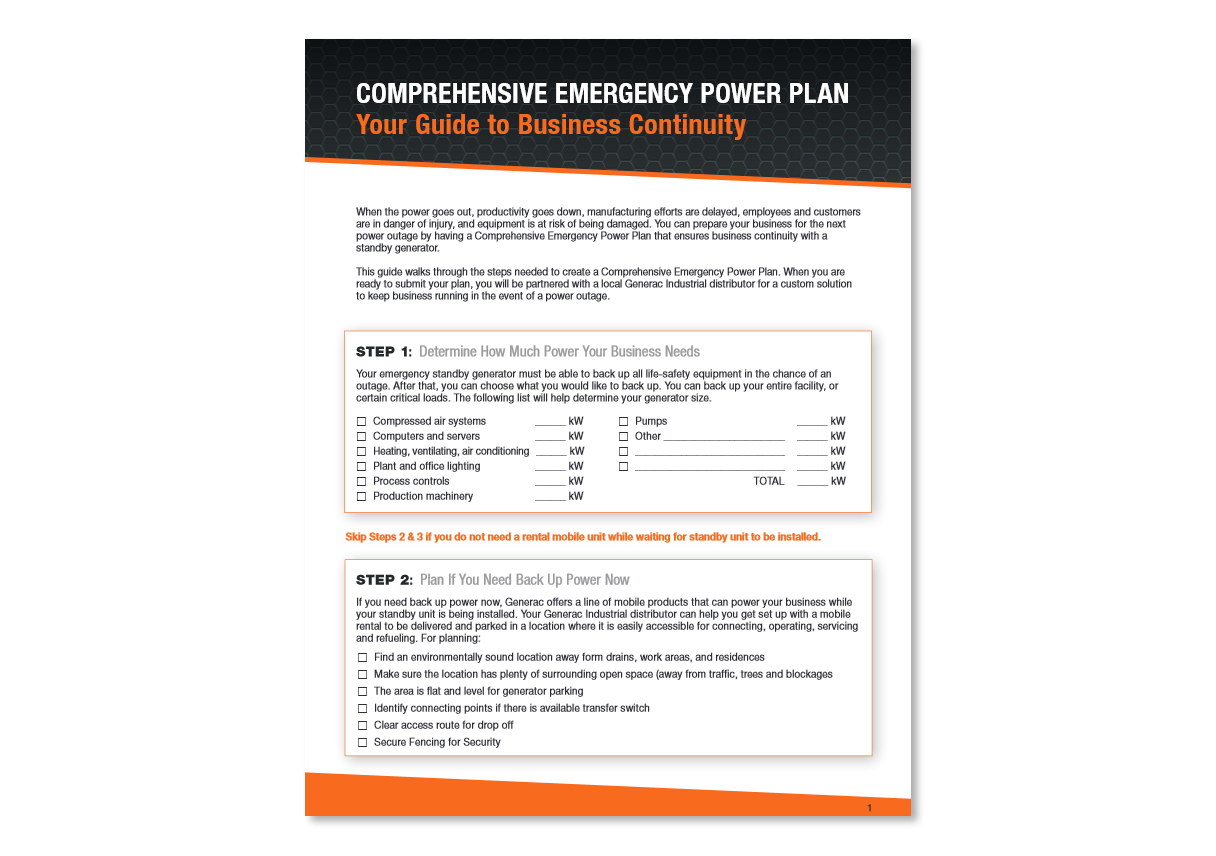 Comprehensive Emergency Power Plan