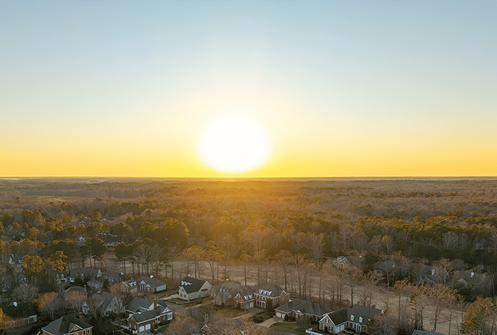 sun shining over horizon