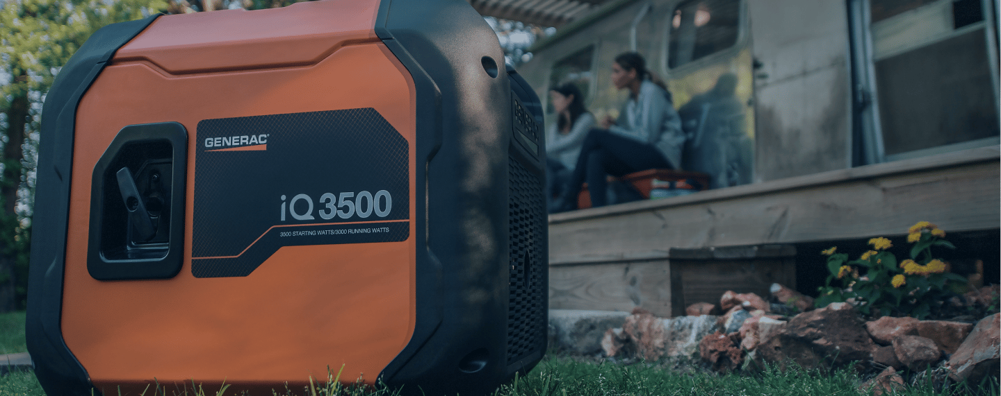 Generac iQ3500 inverter generator being used for camping