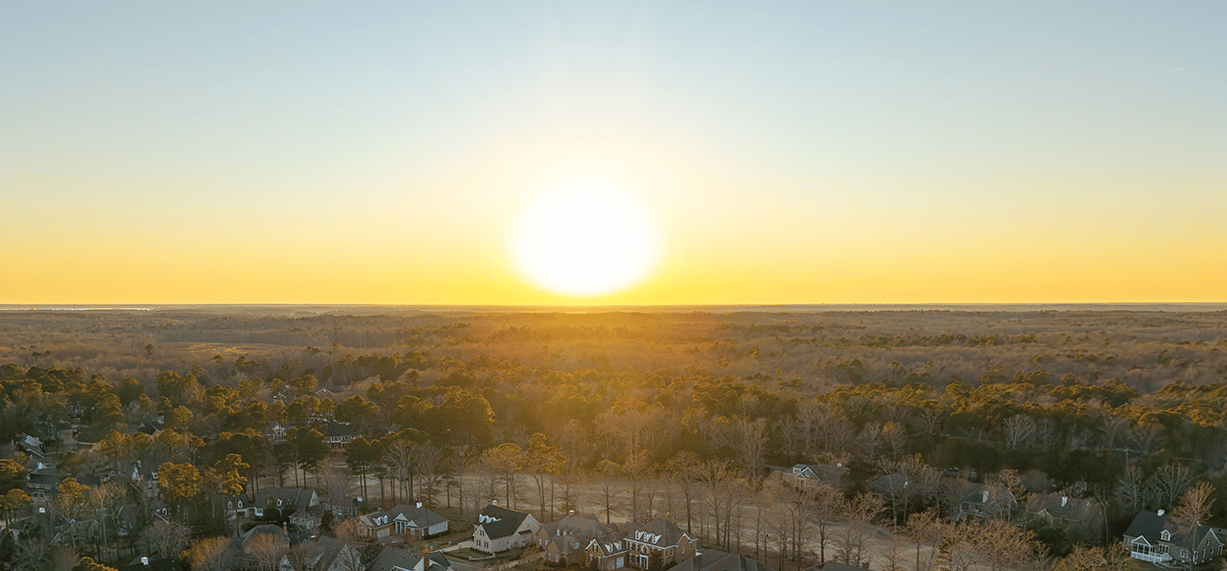 sun shining over horizon