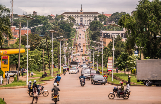 Image of a building in an urban area in Uganda, Africa.