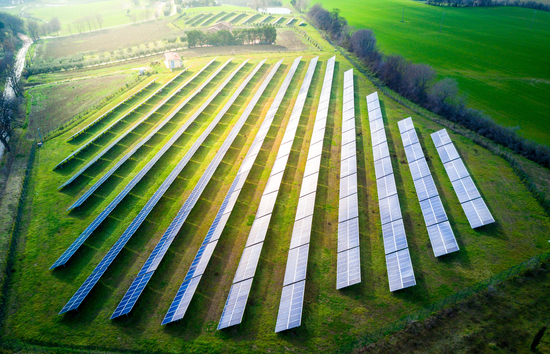 Image of a solar PV set up to reduce the need for utility power in a remote location