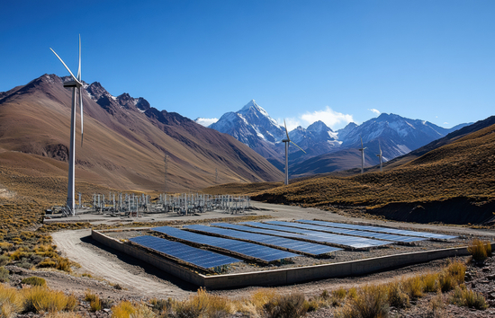 Image of an off-grid power station with renewable energy attached