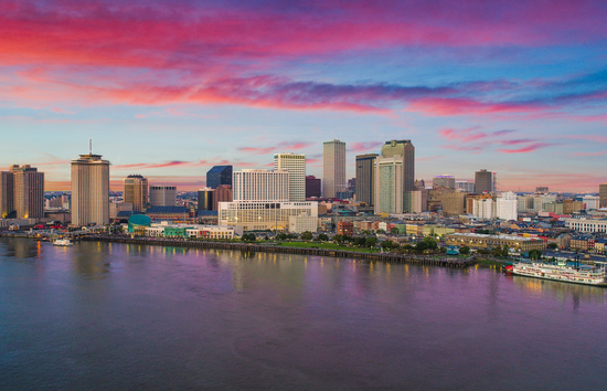 Skyline image of New Orleans, home to SBP’s locations, Lousiana’s first commercial microgrid