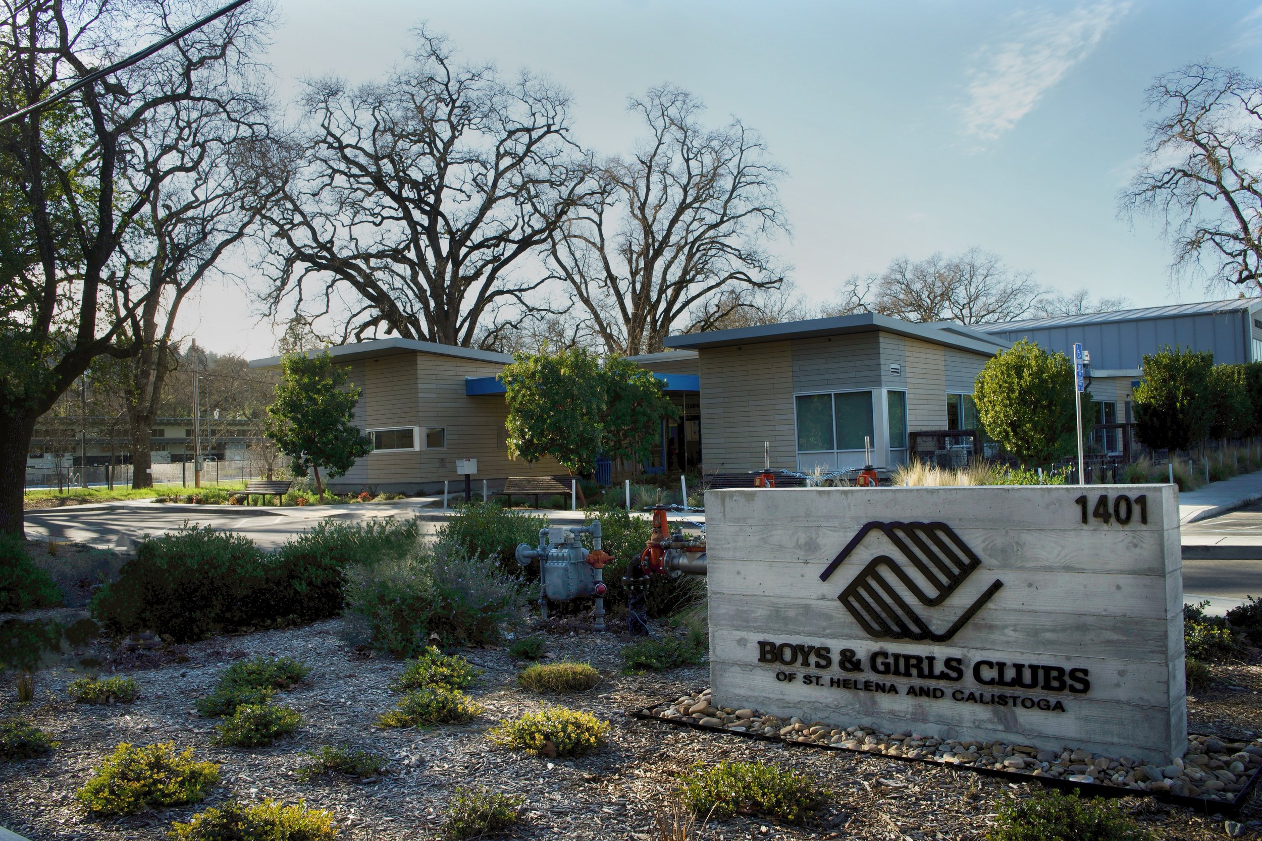 Exterior view of the Boys & Girls Club of St. Helena and Calistoga in California, now backed by a Generac ARC microgrid for resilience and community safety