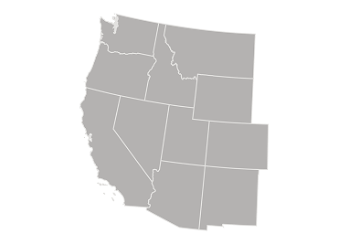 Map of Western and Mountain states