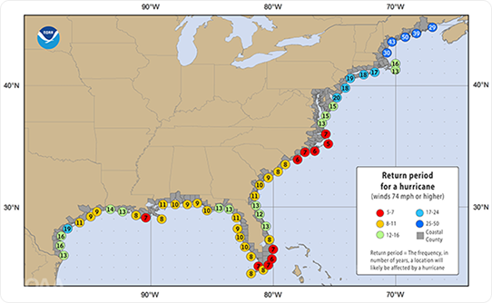 Coastal Risk Areas in United States