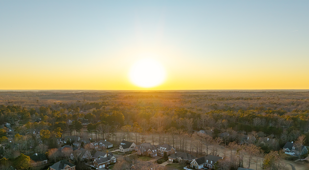 sun shining over horizon