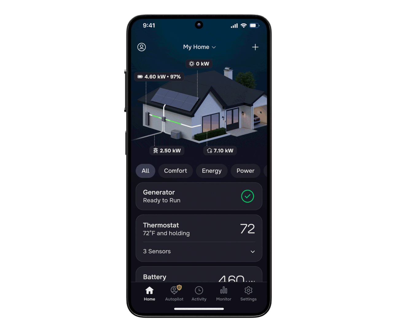 interface of bill saving option on ecobee app